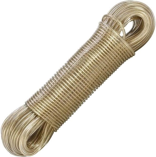 Corda per Linee da Stendibiancheria in PVC con Copertura Plastica per Giardino Esterno 10m - 30m