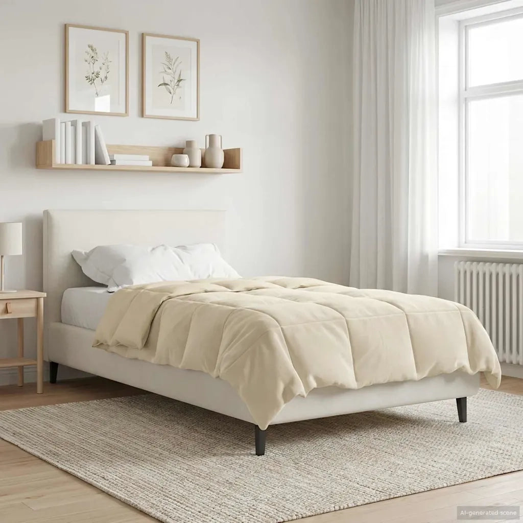 Duvet Invernale Trapuntato Crema 155 x 200 cm Microfibra