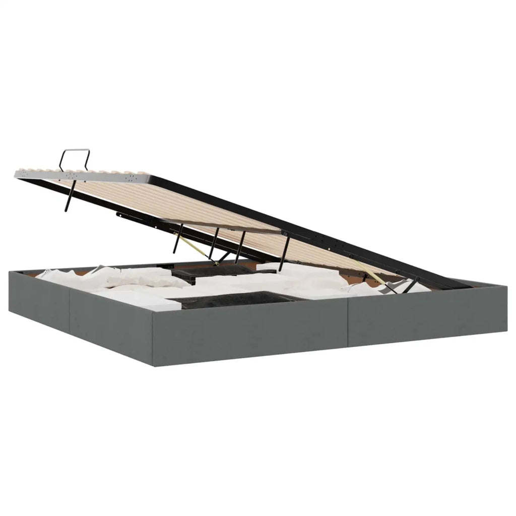Letto ottomano Grigio scuro 200 x 200 cm Tessuto 3442845
