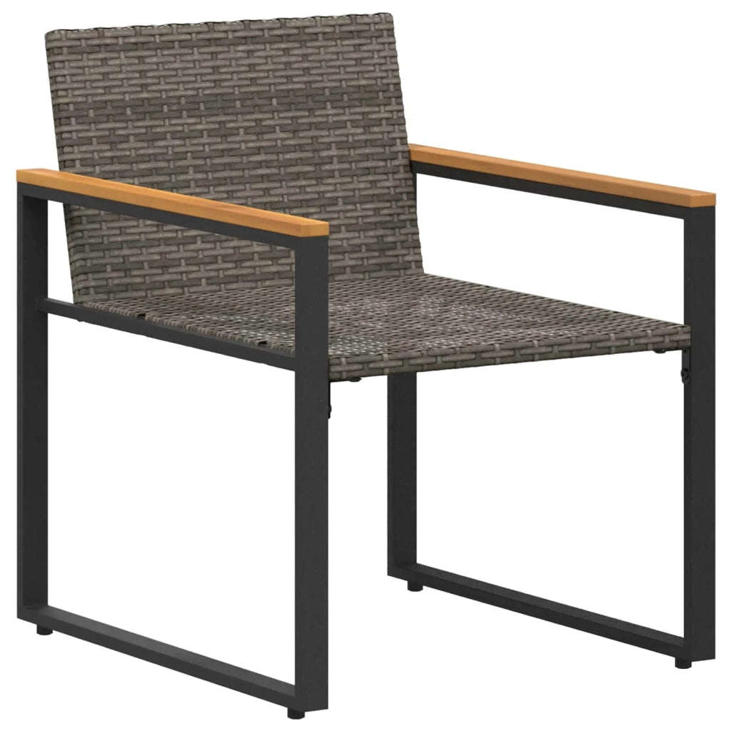 Set di Mobili con cuscino 3 pcs Grigio e Grigio Scuro Rattan