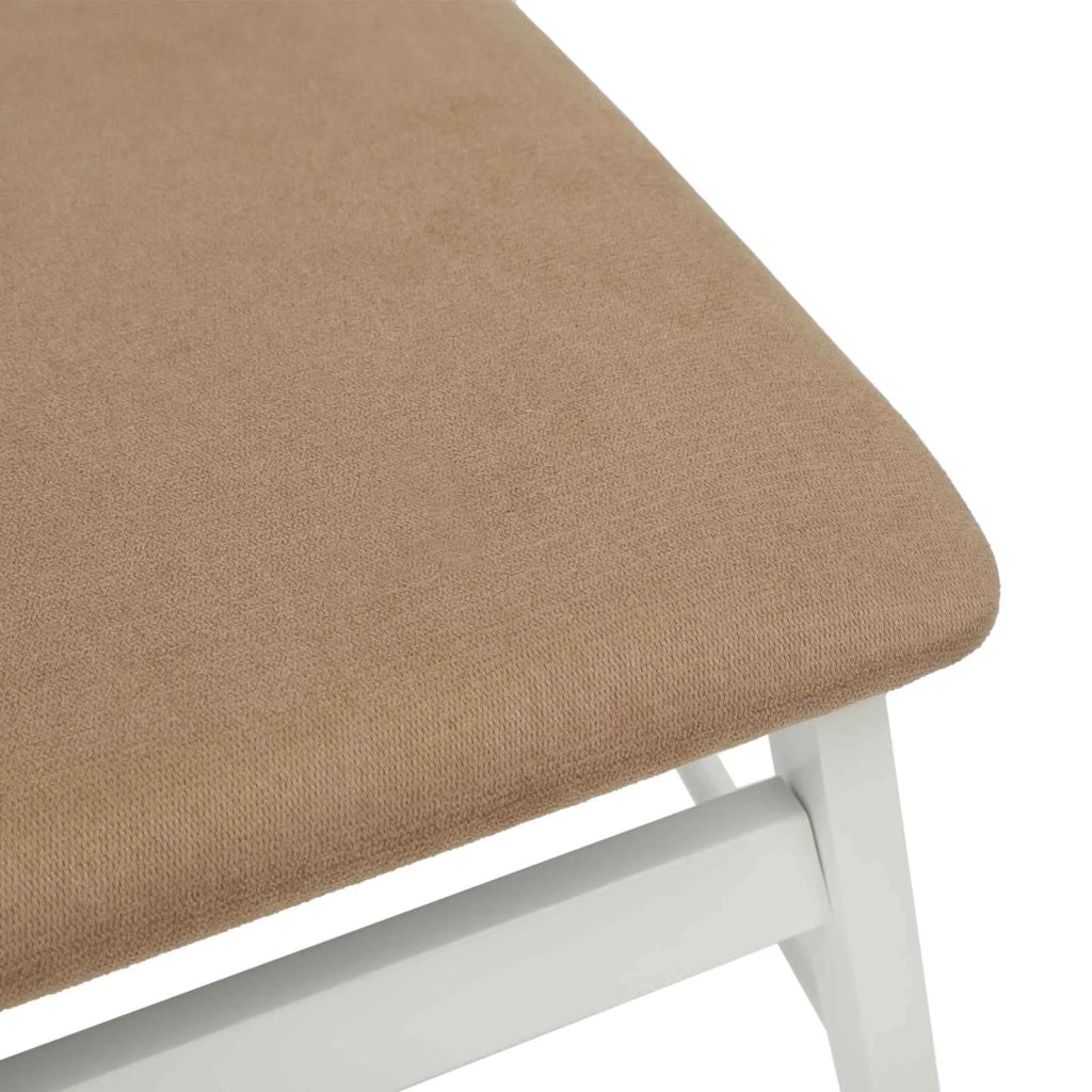 Sedia da pranzo 2 pcs Bianco e marrone Legno di gomma solido 42020490