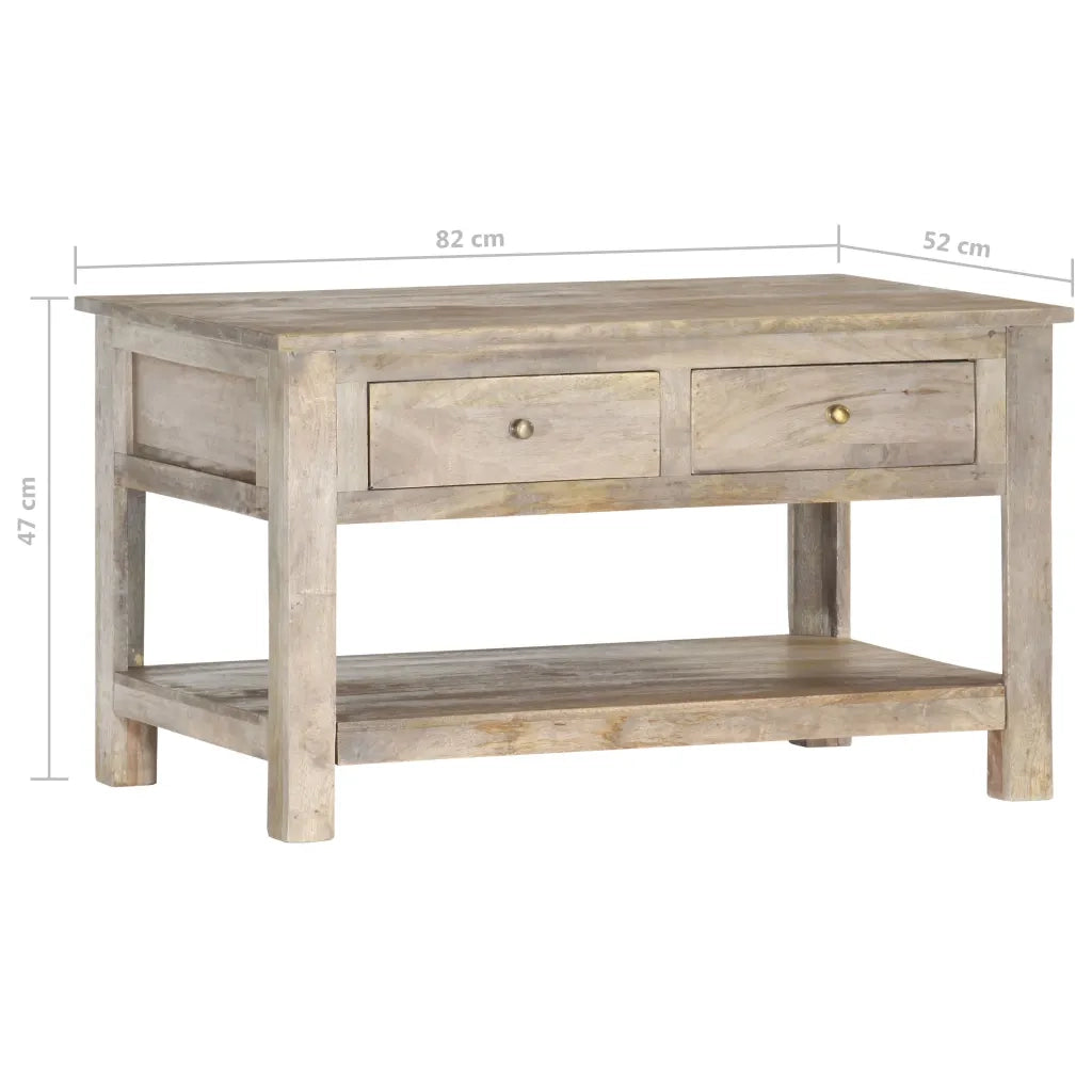 Tavolino da Salotto 82x52x47 cm in Legno Massello di Mango 286383
