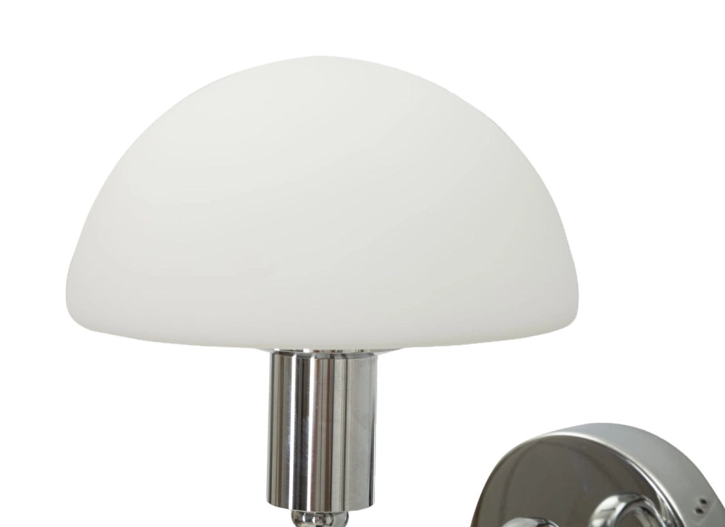Lampada da Muro Lovy Silver 23x15x22 cm in Vetro e Ferro Argento e Bianco