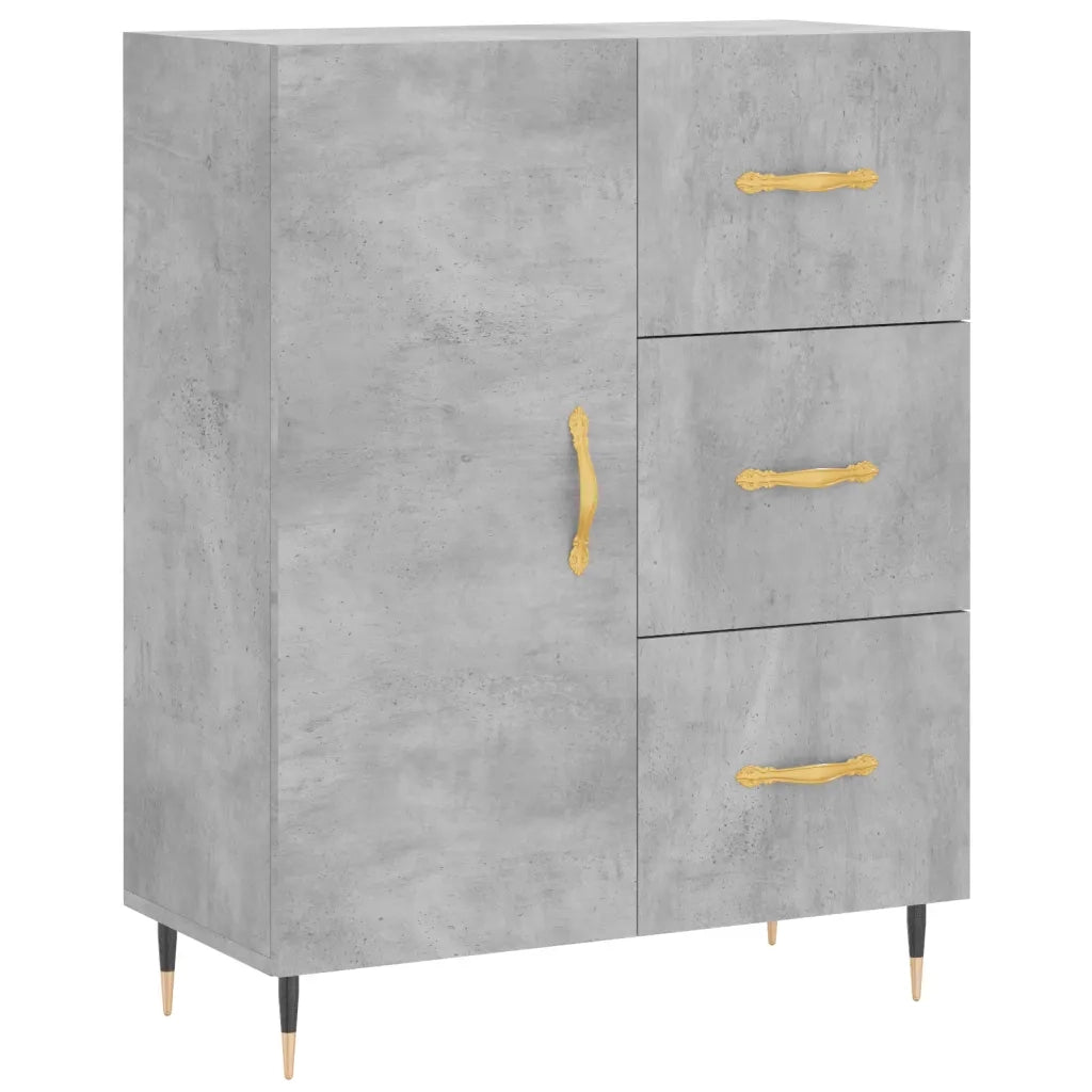 Credenza-Buffet-Armadio da cucina Grigio Cemento 69,5x34x180 cm in Legno Multistrato 596937