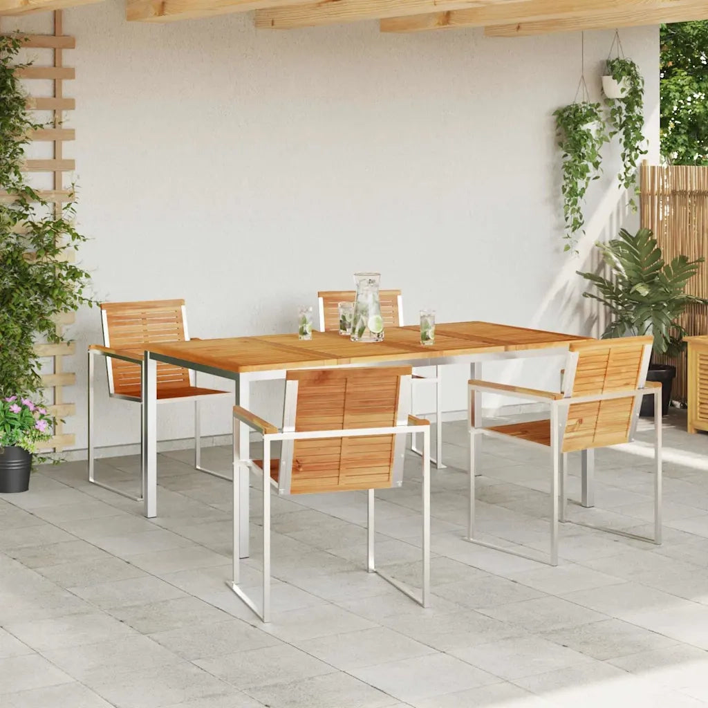 Set da Pranzo per Giardino 5 pcs Marrone Legno di teak solido 3334825