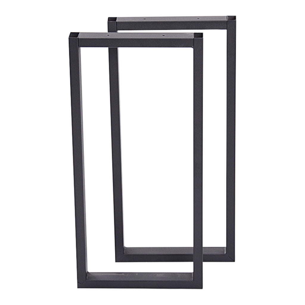 Set di 2 Gambe in Acciaio 'Møldrup' per Mobili Fai da Te (AxL) 56 x 27 cm Rettangolare - Nero Opaco [en.casa]