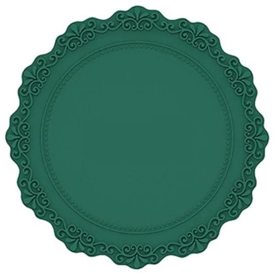 Set di piatti di silicone per tavolo da pranzo, 2 pezzi, 16,5 cm, impermeabile, antiscivolo, lavabile, idrorepellente, verde