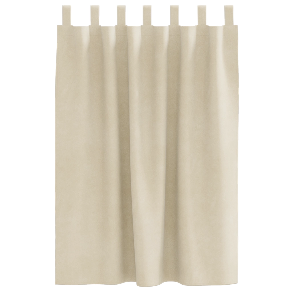 Tende oscuranti  con anelli di sospensione 2 pcs Velluto crema