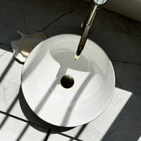 Lavabo Da Appoggio Rea Stella Gold Brush / White