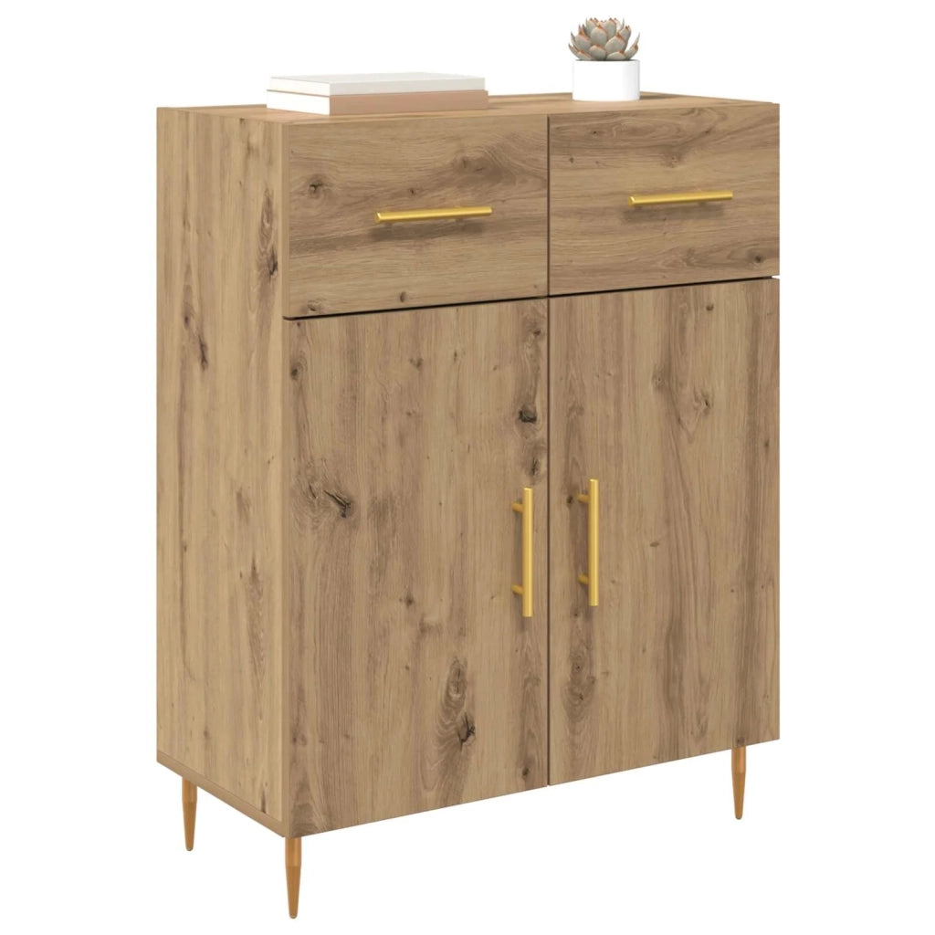 Credenza | Madia | Buffet da pranzo | Armadio da pranzo Rovere artigianale 69,5 x 34 x 90 cm Legno multistrato