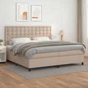 Giroletto a Molle con Materasso Cappuccino 200x200cm Similpelle 3142868