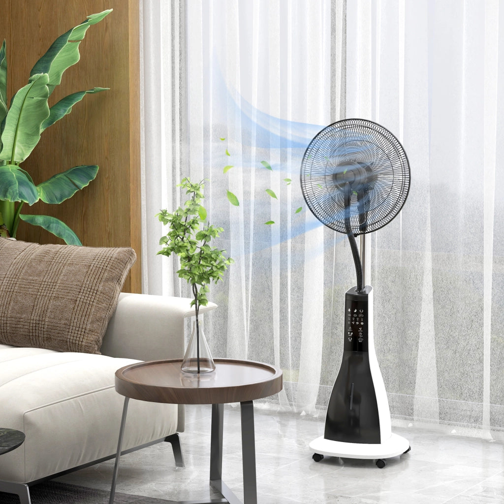 Ventilatore Nebulizzatore con Serbatoio 3L ¨C Xylo ¨C 3 Velocit¨¤, Bianco e Nero, 44.5x38.5x120 cm