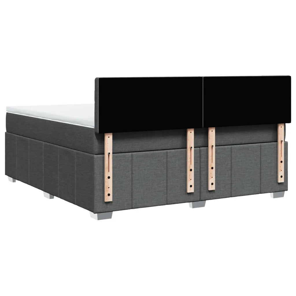 Giroletto a Molle con Materasso Grigio Scuro 180x200 cm Tessuto