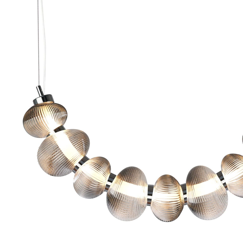 Lampada a sospensione Bolla LED 36W cromo vetro fumé