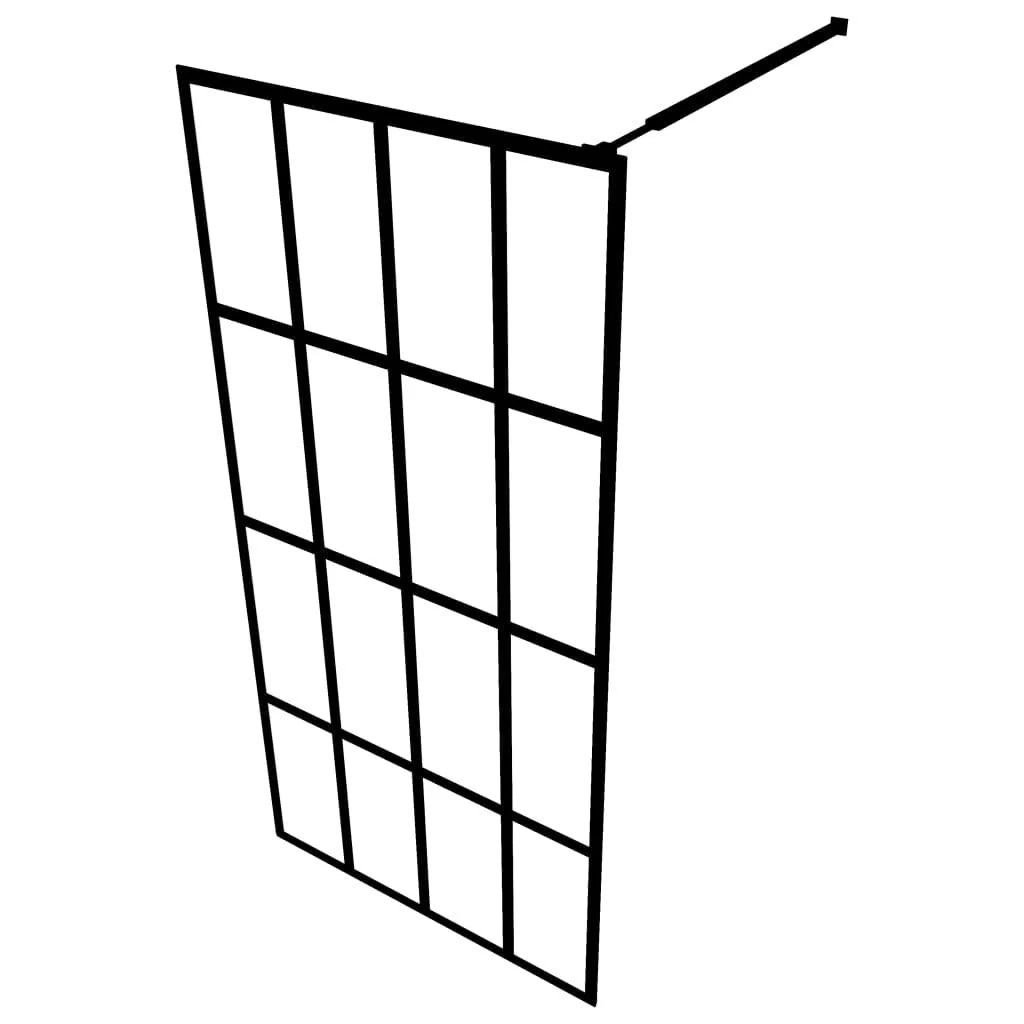 Parete doccia in vetro temperato satinato per bagno 100 x 195 cm acciaio inox nero 02_0003070