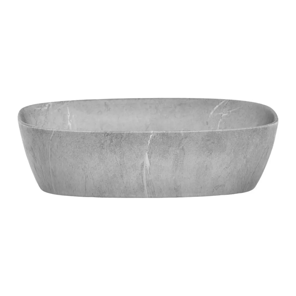 Lavabo rettangolare da appoggio 50,5x38,5 cm grigio effetto pietra naturale