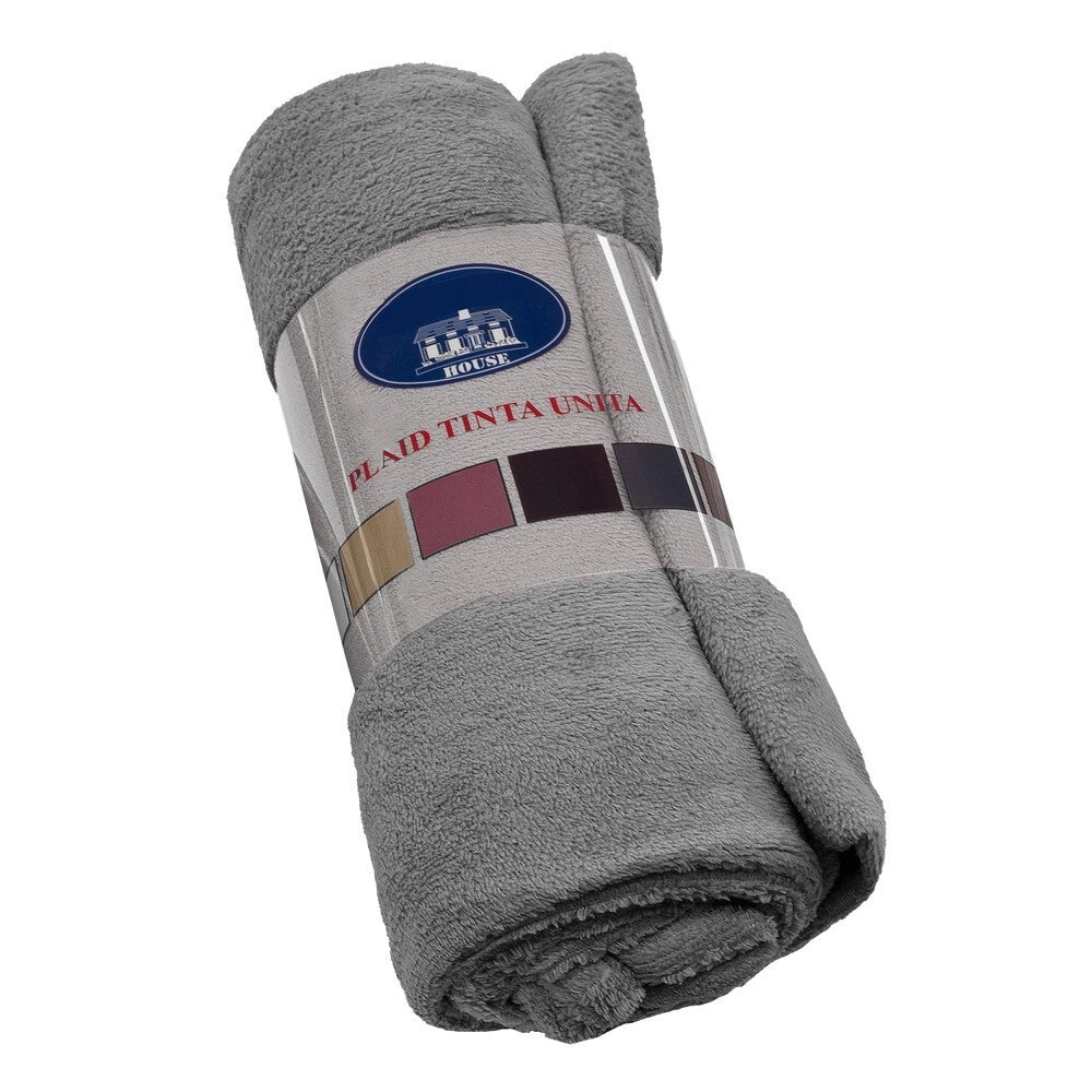 Coperta Plaid 200x220 cm Morbida Vellutata Pile Caldo Soffice Avvolgente Divano Letto Poltrona Grigio