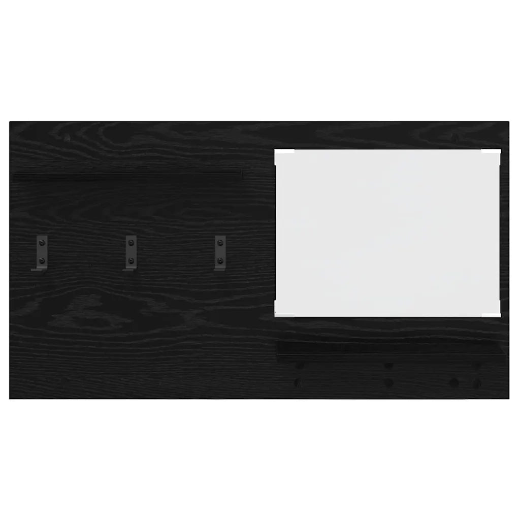vidaXL Appendiabiti a muro con lo scaffale Rovere nero 90 x 10 x 50 cm