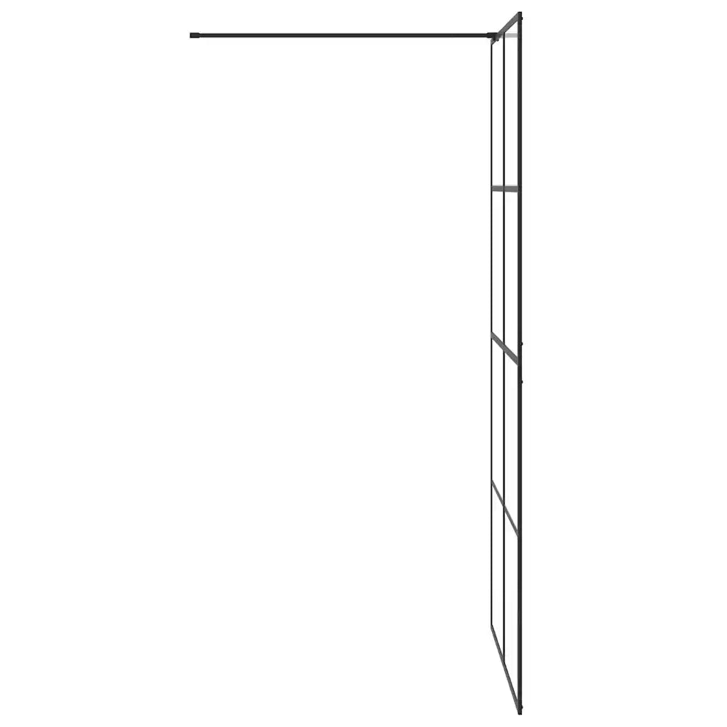 Parete per Doccia Walk-in Vetro Trasparente ESG 100x195cm Nera cod mxl 46805