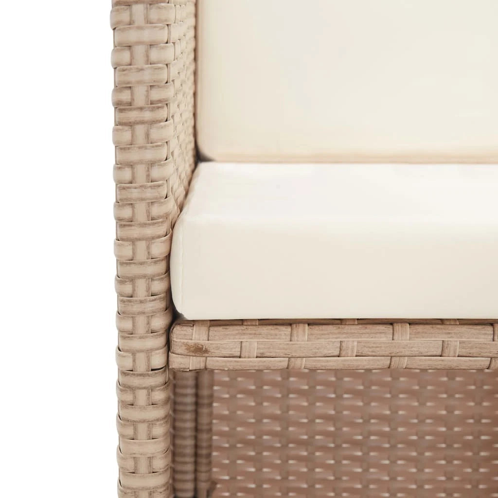 Set di mobili da giardino mobili da esterno con cuscini 15 pezzi resina intrecciata beige 02_0018286