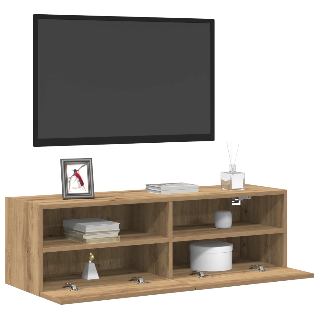 Cabinet TV  2 pezzi in Rovere Artigianale 100x30x30 cm in Legno ingegnerizzato