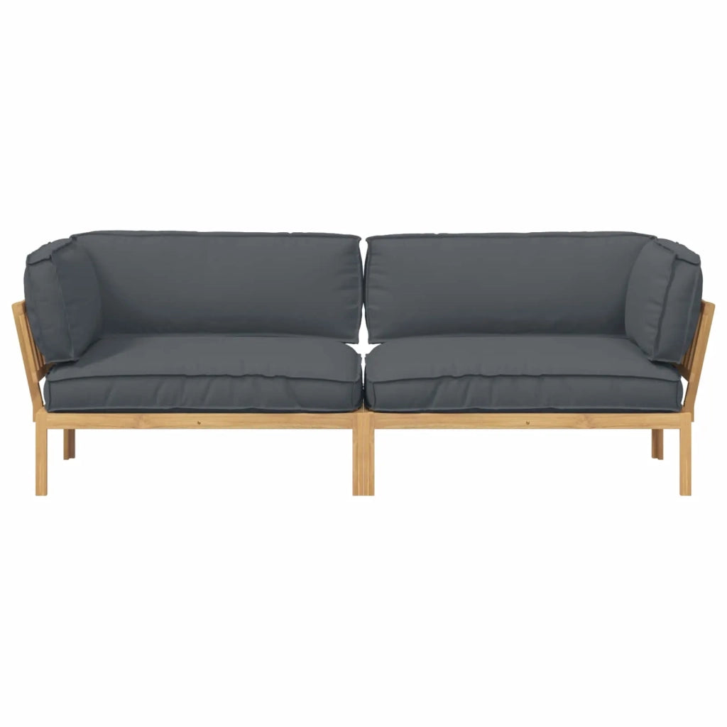 Set di divani 2 pcs Antracite Legno di Acacia Massello