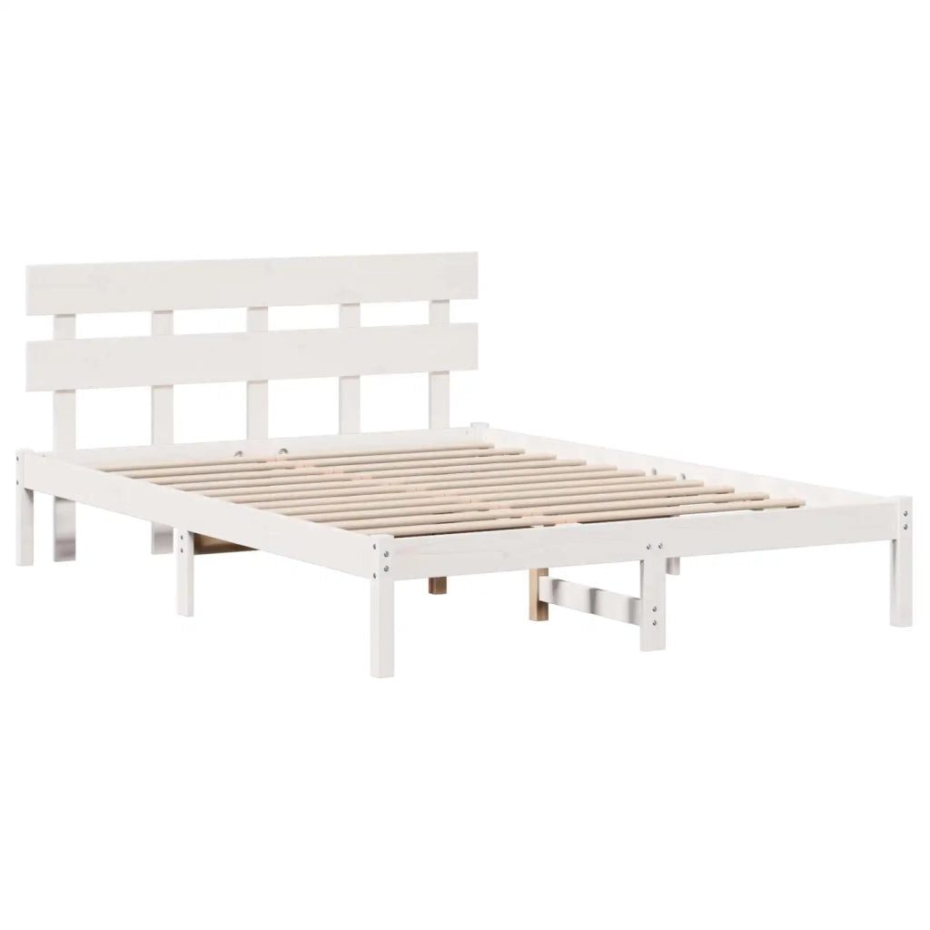 Struttura del letto Bianco 150 x 200 cm Legno massello di pino 872159