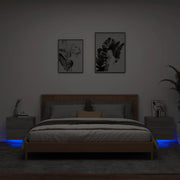 Comodini a Parete con luci LED 2 pz-Set di 2 Tavolino da notte Grigio Sonoma 726277