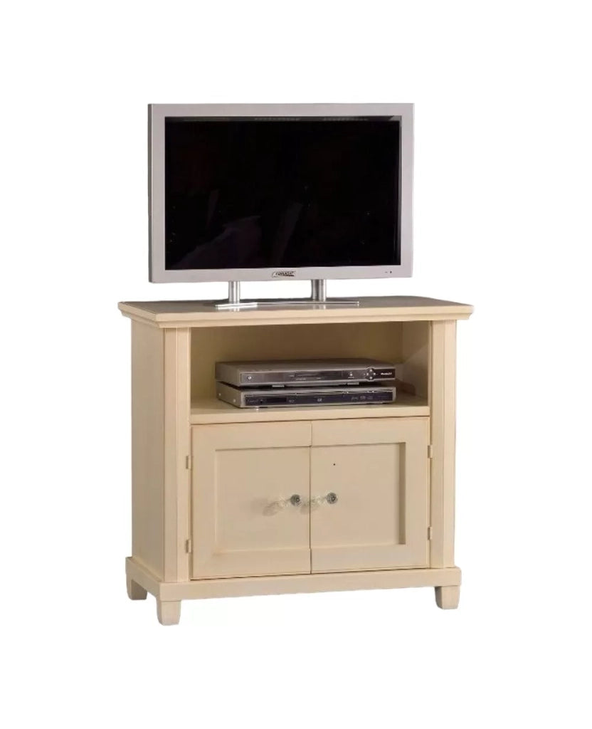 Porta tv in legno arte povera shabby avorio l.87 p.40 h.82 - Mobili 2G