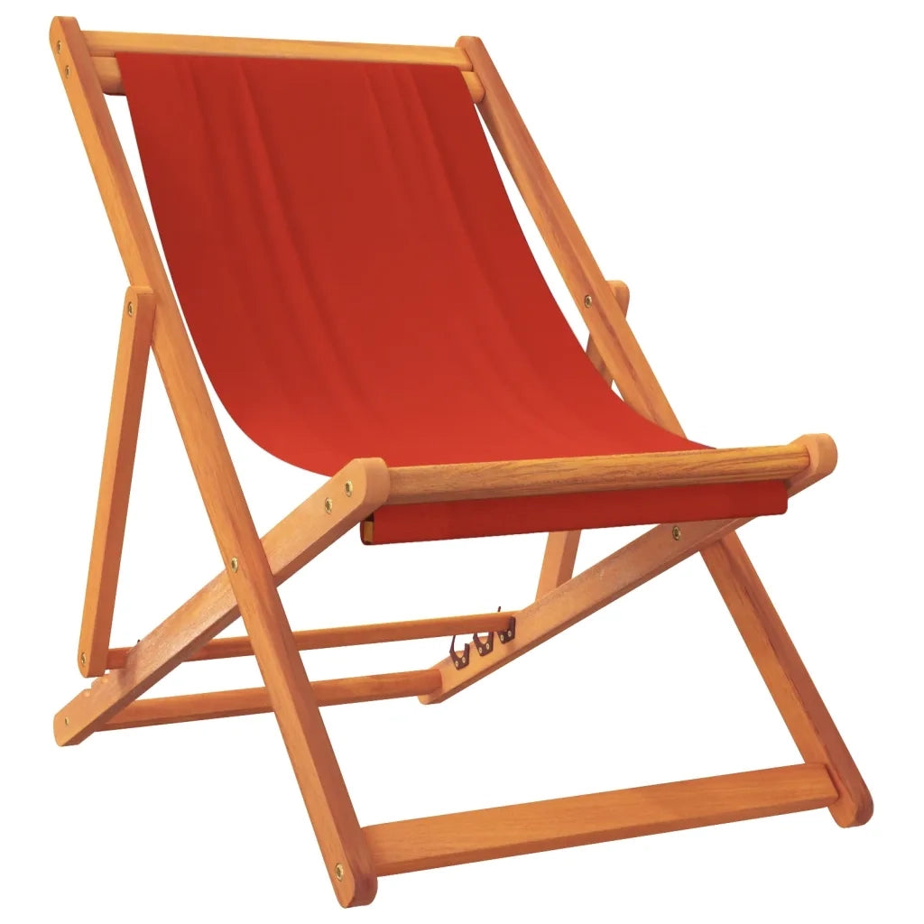 vidaXL Sedie da Spiaggia Pieghevoli 2 pz in Tessuto Rosso