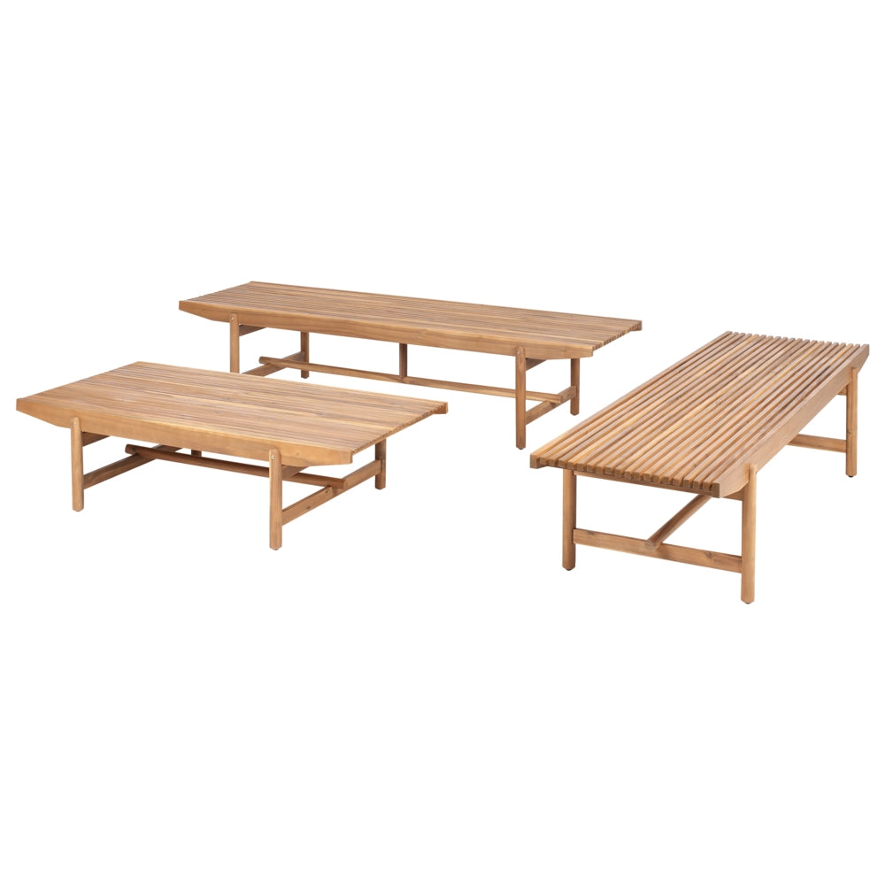 Set di divani da giardino Cuscini bianco sporco Legno di acacia Rustico per esterni 4 posti con tavolino