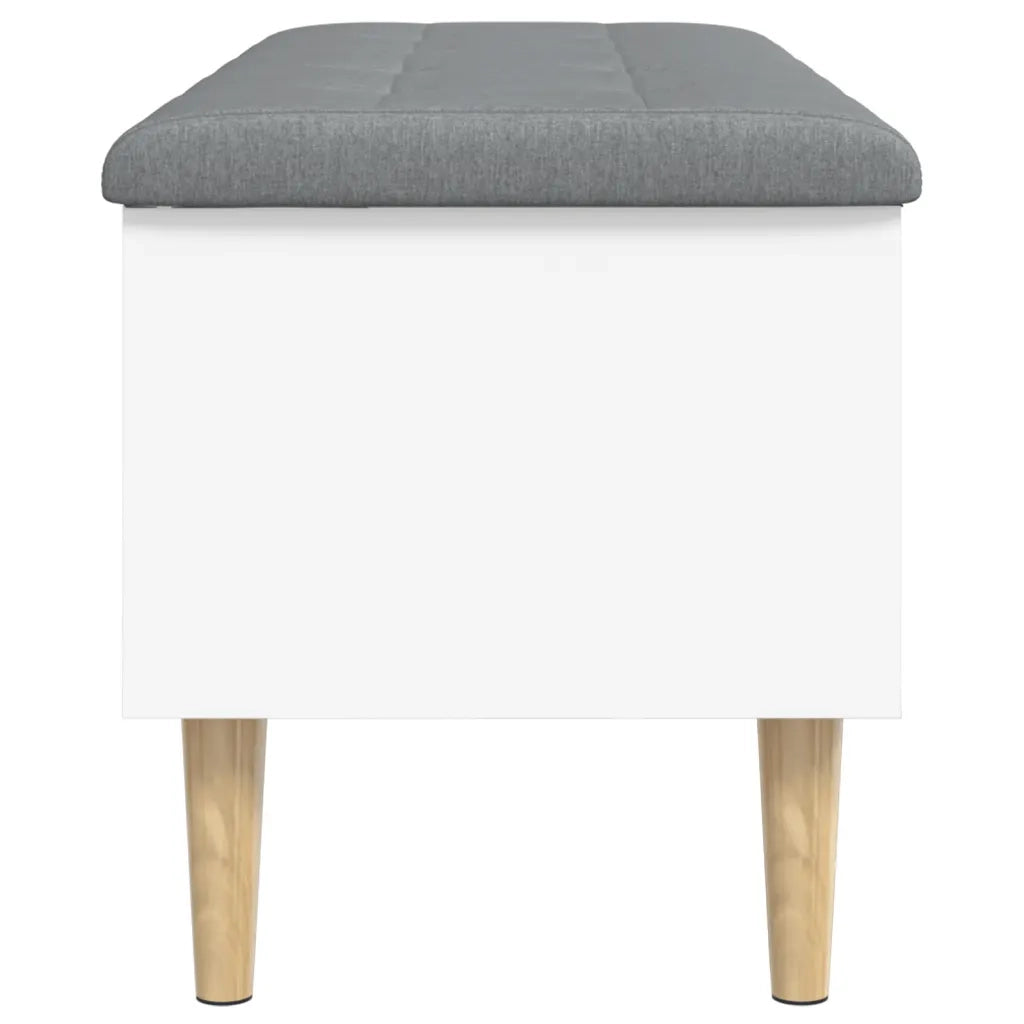 Panca Portaoggetti Bianca 102x42x46 cm in Legno Multistrato 835082