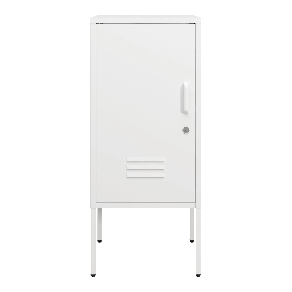 Set di 2 Armadietti Hausjärvi Comodini in Acciaio con Serratura - Bianco [en.casa]