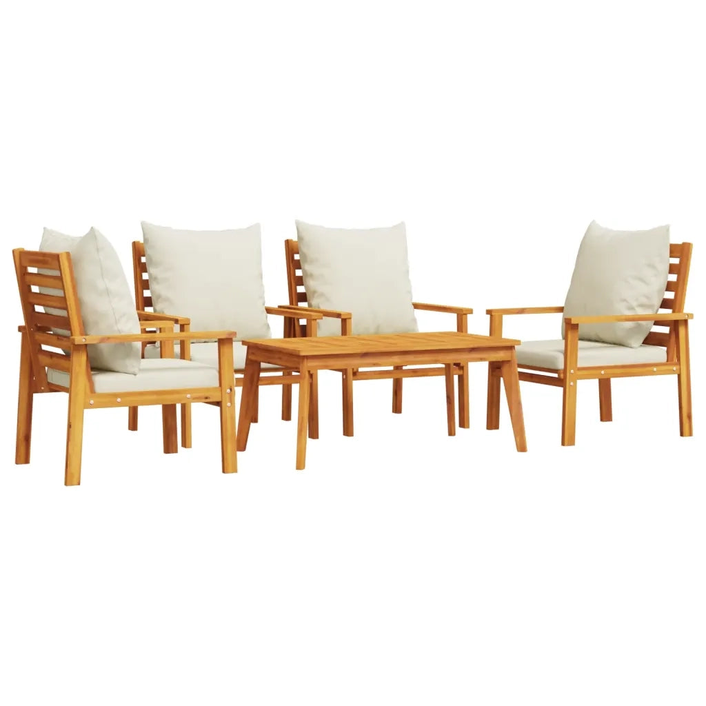 Set Salotto da Giardino 5 pz con Cuscini Legno Massello Acacia 3211804