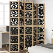 Divisorio Ambienti | Divider per stanze | Paravento 5 Pannelli Marrone e nero Legno di Paulownia