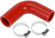 Slang in Silicone Rood - 30mm di Diametro Interno - 90mm di Lunghezza - 90 Gradi - Tessuto a Maglia Doppia - Resistente alle Alte Temperature - Slang di Raffreddamento
