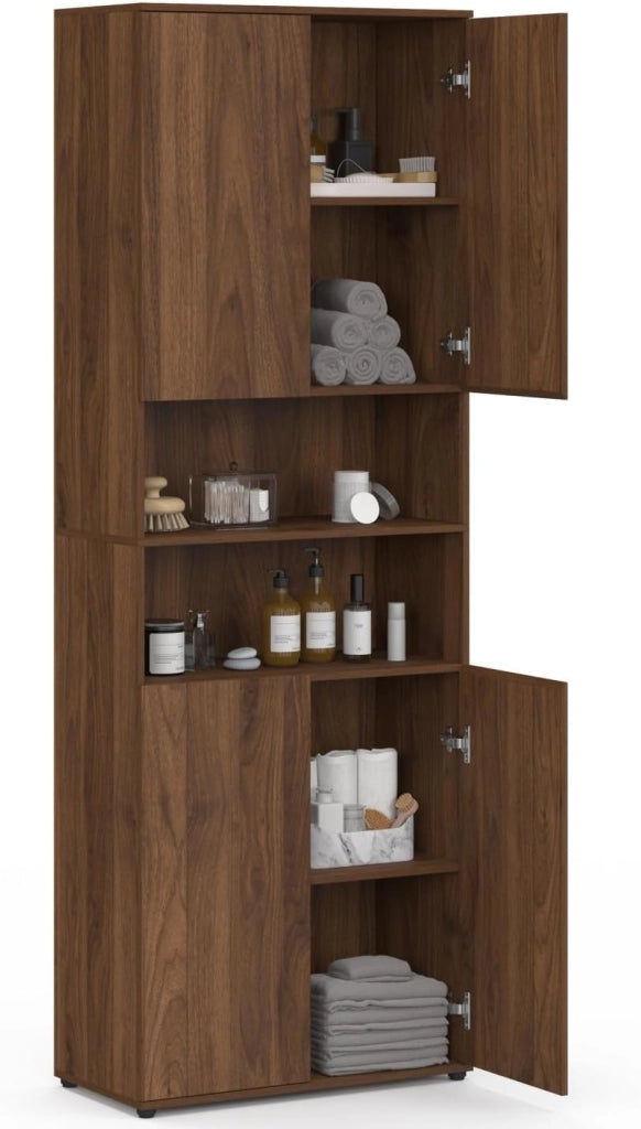 Mobile bagno TOMI a 4 ante e 2 nicchie effetto noce