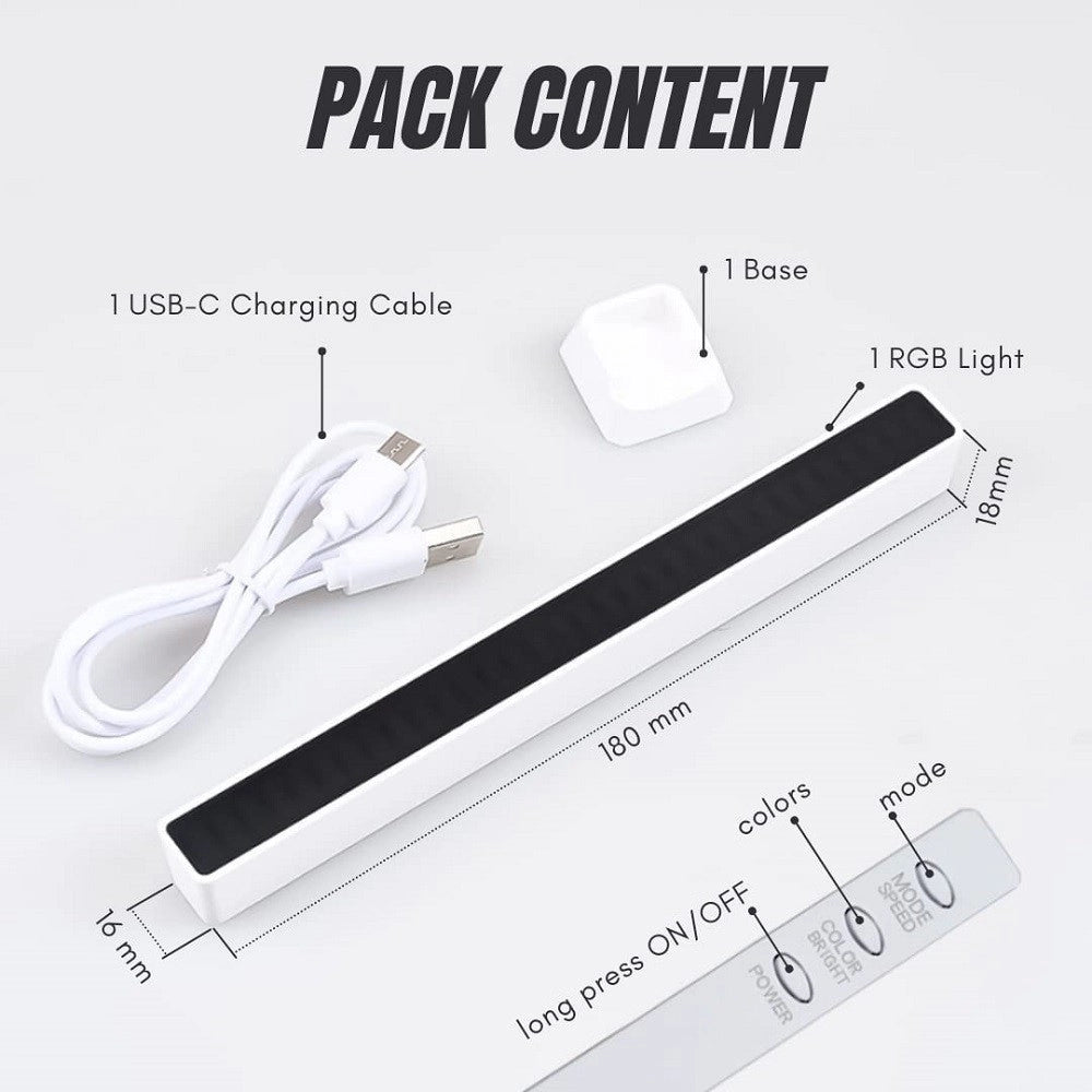 Trade Shop - Barra Luminosa Luci Led Rgb 32 Strisce Led Con 18 Colore Sala Giochi Pc Tv Auto -