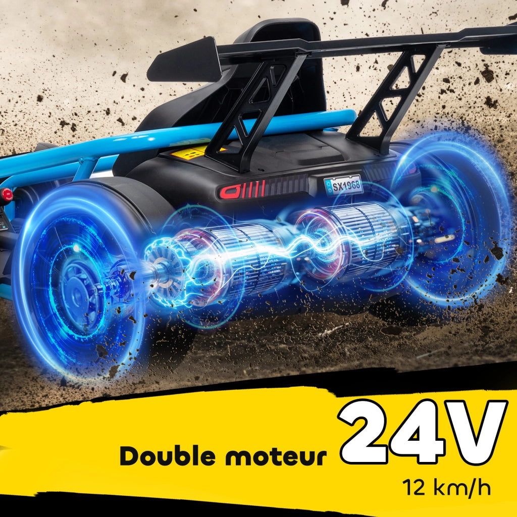Kart elettrico per bambini ¨C Zephmum ¨C 119x77x54 cm blu