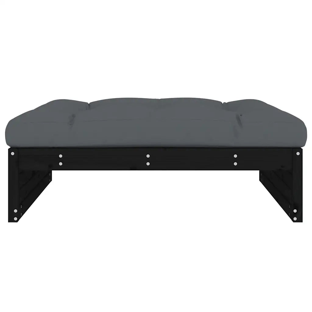 Poggiapiedi da Giardino 120x80 cm Legno Massello di Pino Nero 825769