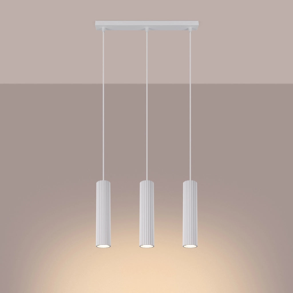Lampada sospensione bianca moderna 3xGU10 GRAVIO Pure Lume