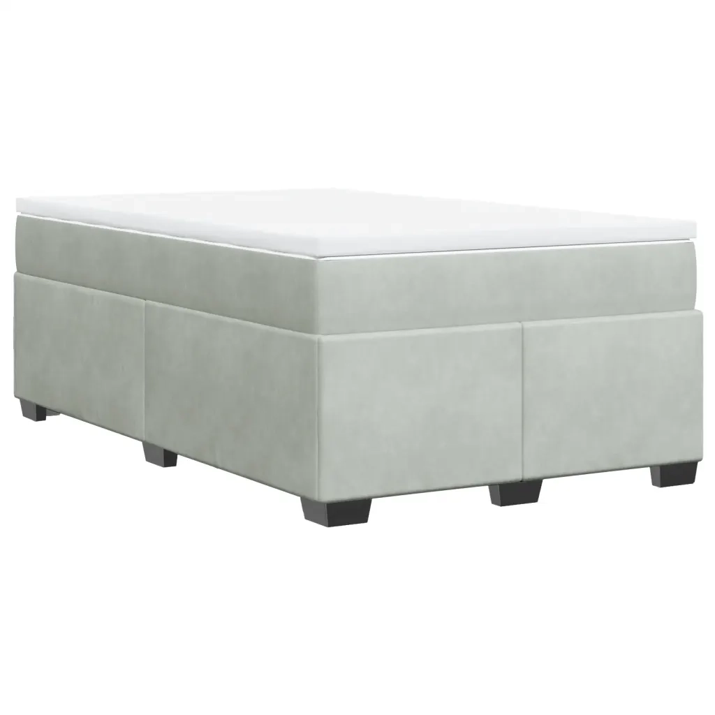 Giroletto a Molle con Materasso Grigio Chiaro 120x190cm Velluto