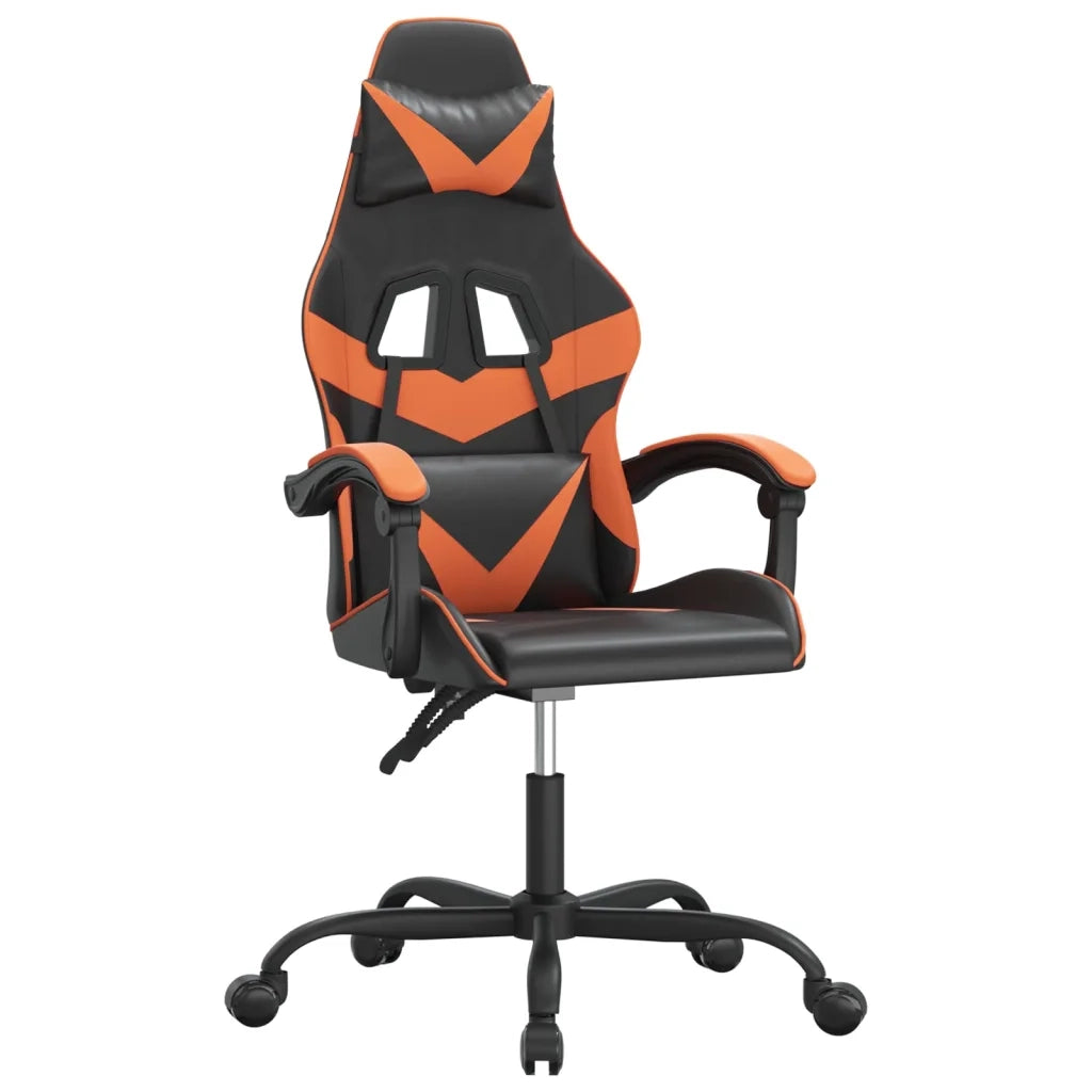 Sedia da Gaming Girevole Nero e Arancione in Similpelle cod mxl 62585