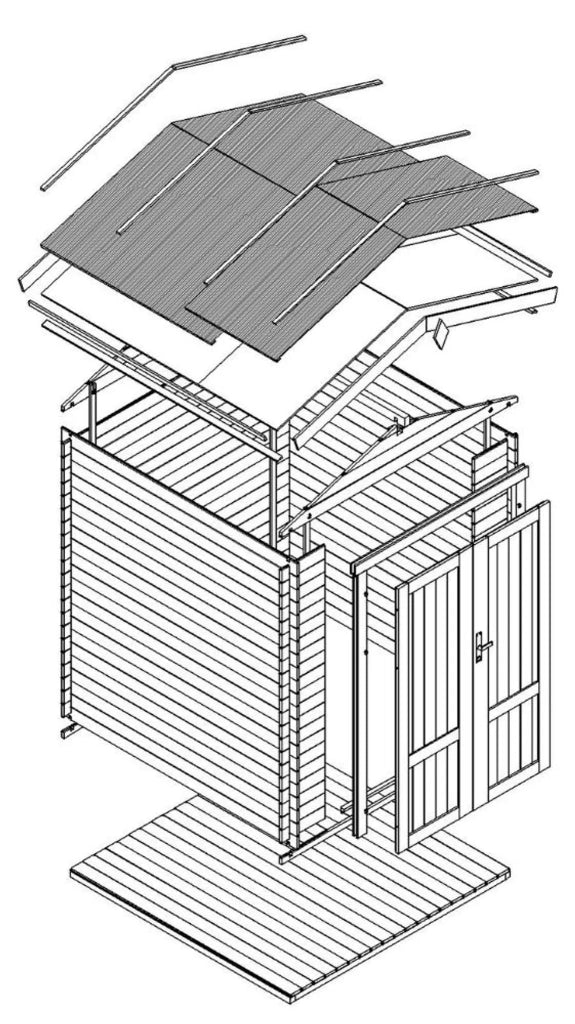 Casetta da Giardino in Legno 1,98 m² TIMBELA M367F1+M367G