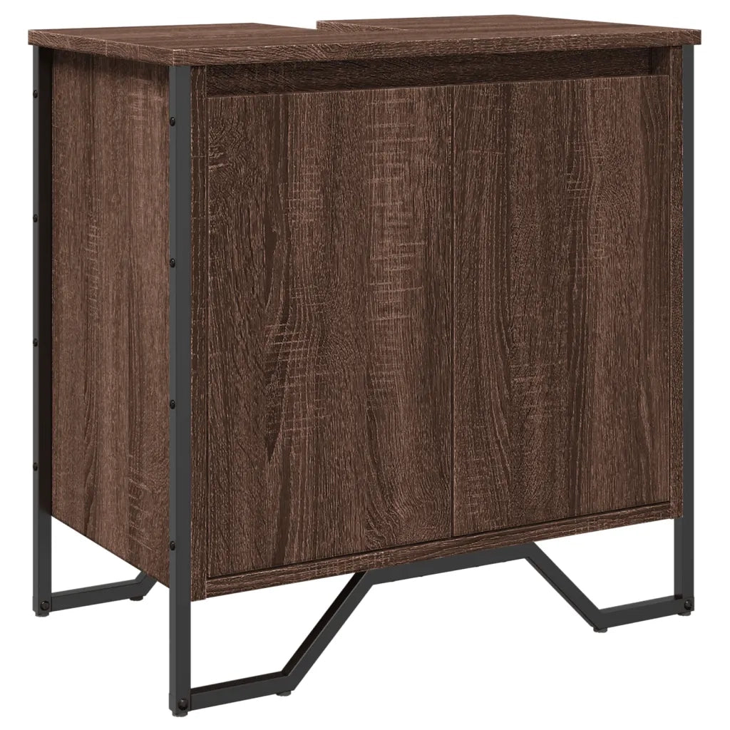 Mobile Lavabo Bagno Rovere Marrone 60x35x60cm in Truciolato 848658