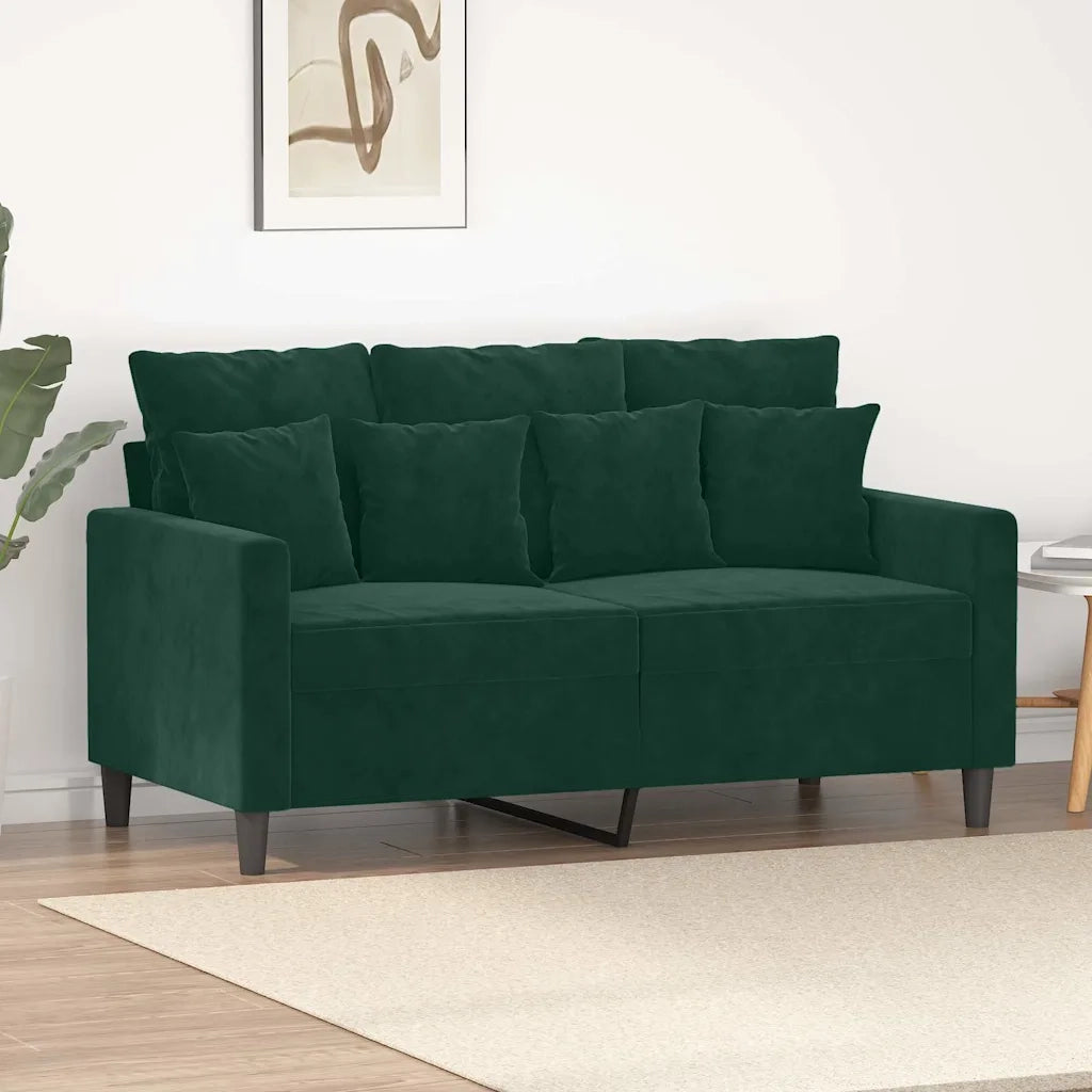 Divano a 2 Posti-Sofa 2 Posti Verde Scuro 120 cm in Velluto 215909