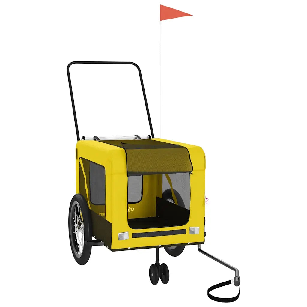 Rimorchio da Bici per Animali Giallo e Nero Oxford e Ferro CFW6263461