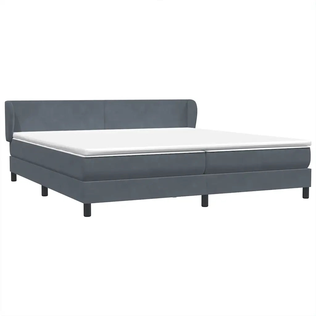 vidaXL Giroletto a Molle con Materassi Grigio Scuro 180x210 cm Velluto