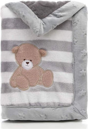 Bambino Coperta morbida a doppio strato in flanella con righe calde e plaid di comfort