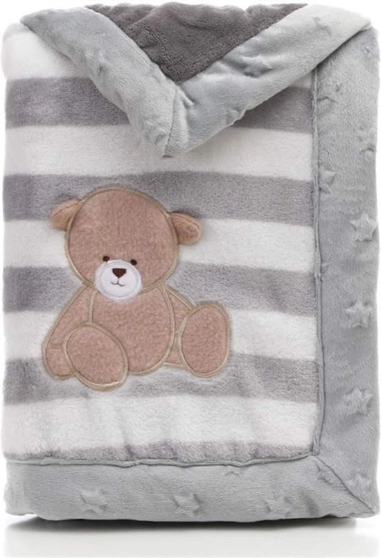 Bambino Coperta morbida a doppio strato in flanella con righe calde e plaid di comfort